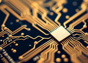 Gold and navy abstract technology artwork for Systems Engineering Basics